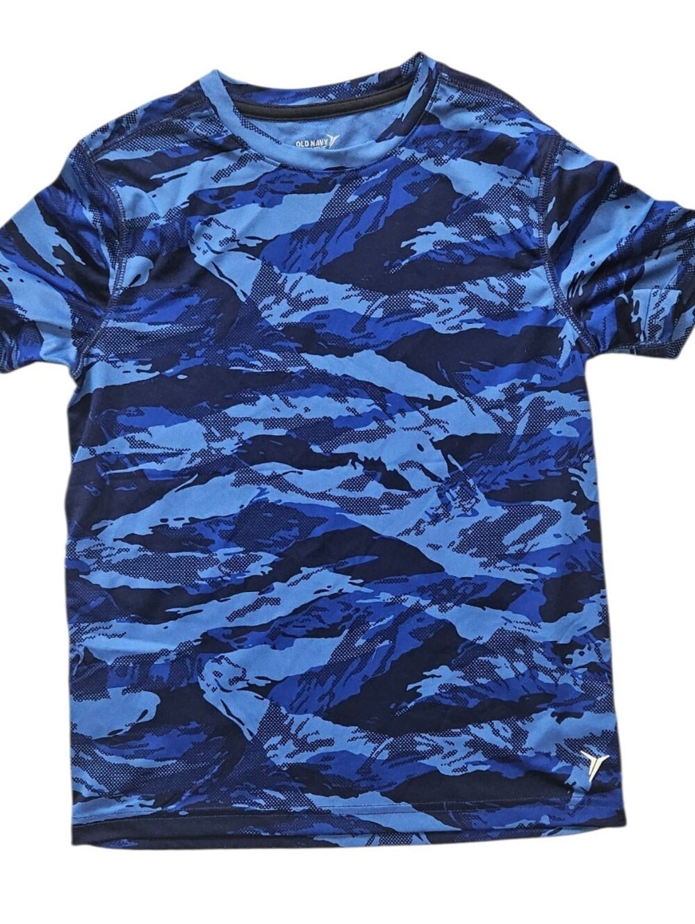 Old Navy Active Go-Dry Blue Camo Short Sleeve Athletic Shirt - Boys Large 10-12